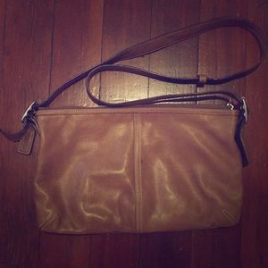 Coach medium framed pouch crossbody leather bag